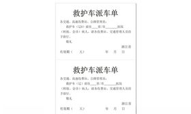 救护车派车单