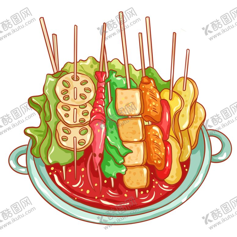 编号：98846501191451128556【酷图网】源文件下载-串串香手绘画素材