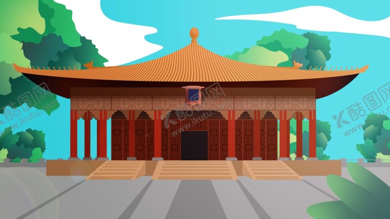 编号：33369709301848186896【酷图网】源文件下载-中国风建筑插画