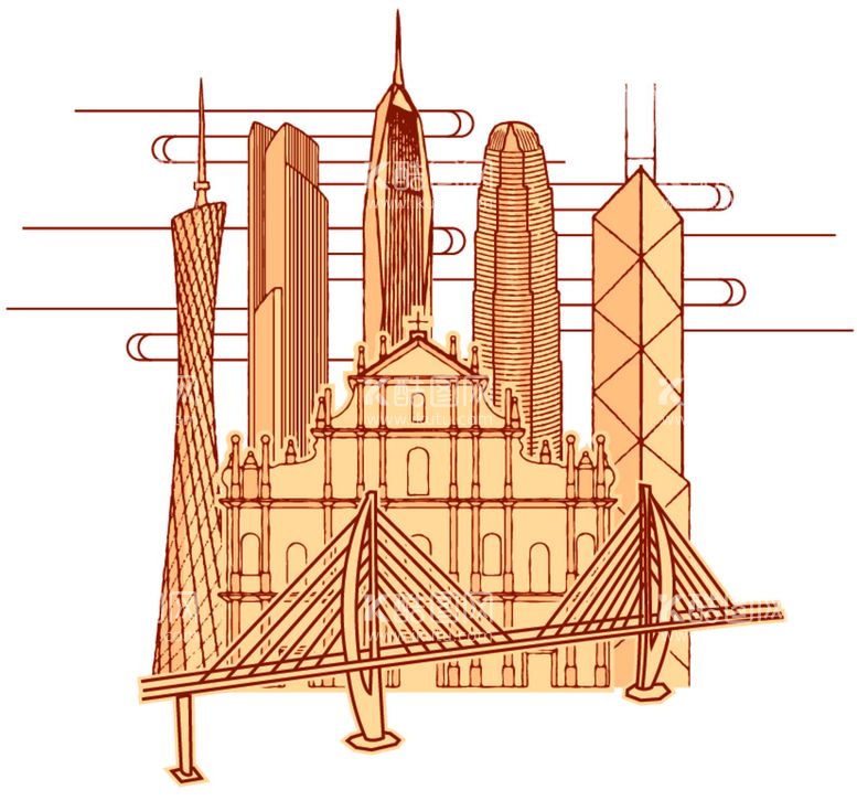 编号：57548611111342018404【酷图网】源文件下载-建筑简画