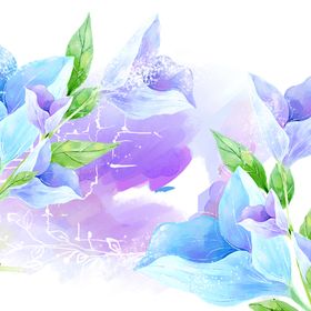 紫色花卉水墨花卉挂画装饰画