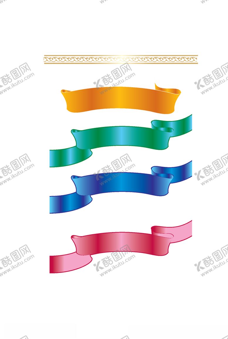 编号：69152710121315375335【酷图网】源文件下载-多色矢量彩带