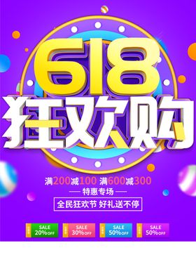 618狂欢购商场促销海报