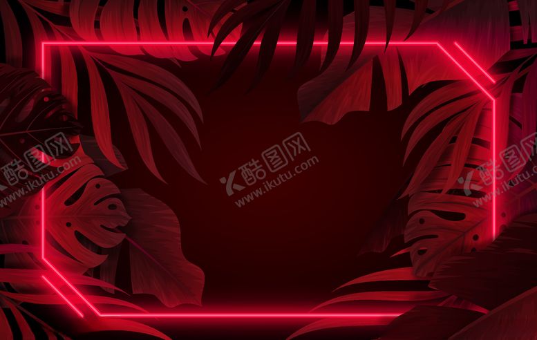 编号：46264210242038579145【酷图网】源文件下载-霓虹灯叶子背景