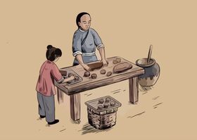 古代人做月饼