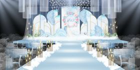 浅色小清新婚礼手绘效果图