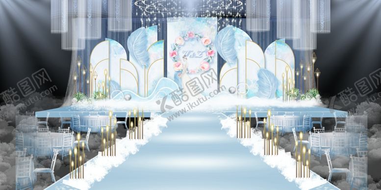 编号：84192309282038466612【酷图网】源文件下载-蓝色小清新婚礼效果图