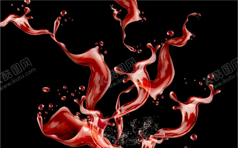 编号：27654904031337012737【酷图网】源文件下载-红色液体飞溅动感画面