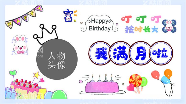 编号：40555112212147025395【酷图网】源文件下载-生日宴生日快乐展板卡通背景