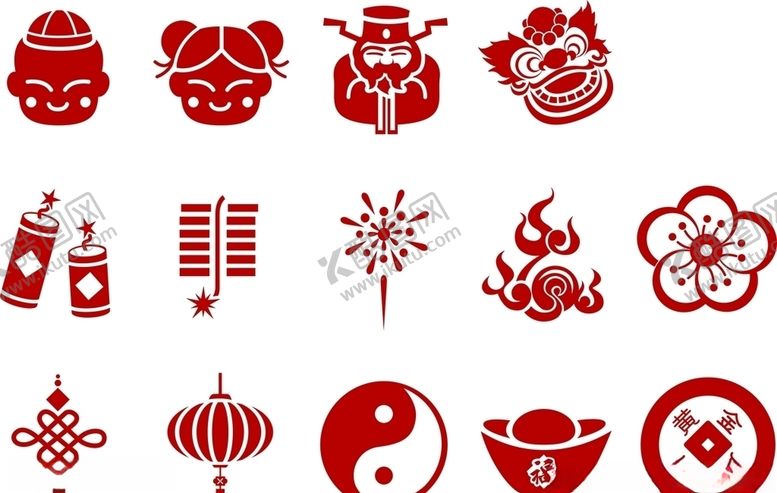 编号：94146409170927228579【酷图网】源文件下载-新年福红色分层矢量文件