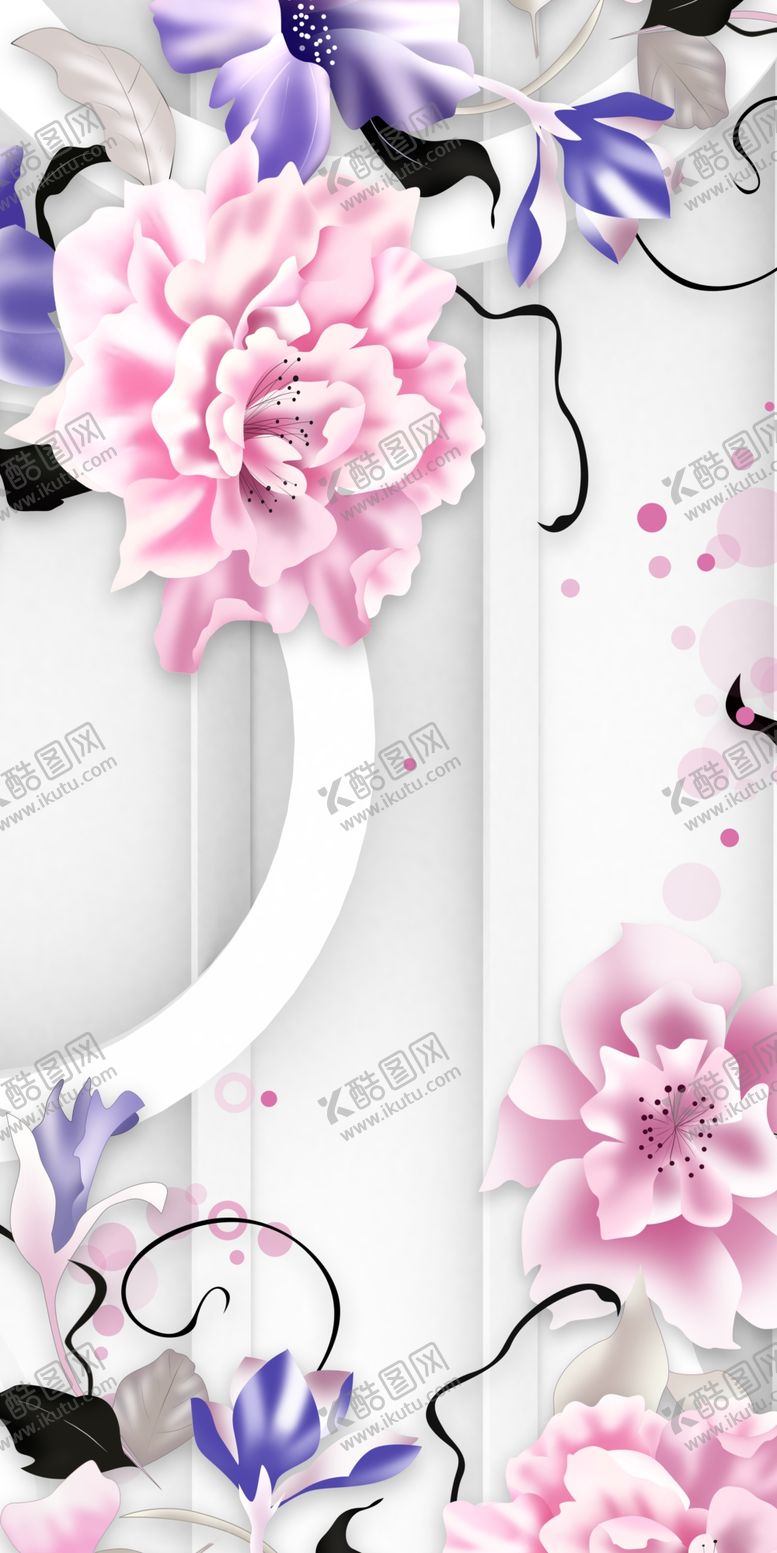 编号：89426510050441530537【酷图网】源文件下载-立体花玄关