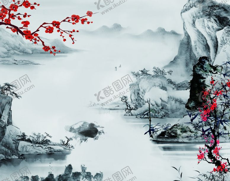 编号：31330010111813409992【酷图网】源文件下载-水墨山水画图片