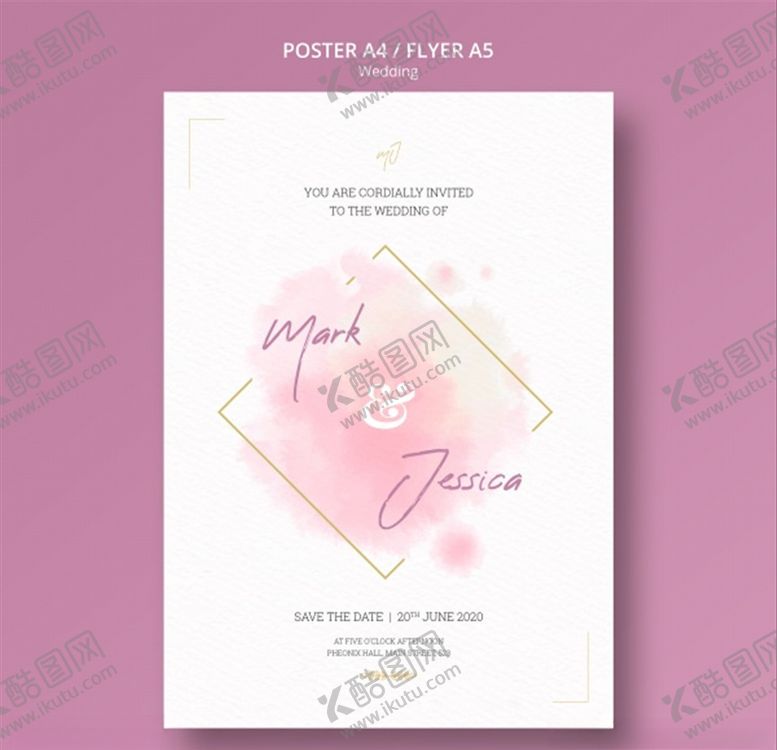 编号：40180709240246229971【酷图网】源文件下载-简约婚礼海报模板