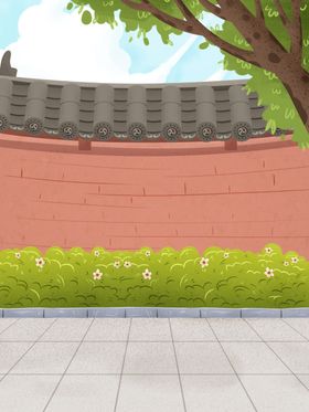卡通墙壁街道背景