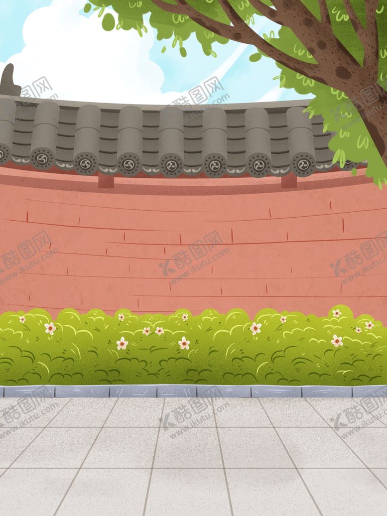 编号：14075807031549348149【酷图网】源文件下载-卡通墙壁街道背景