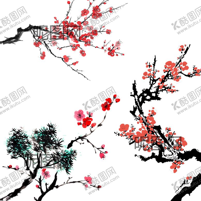 编号：82451610081649357420【酷图网】源文件下载-水墨梅