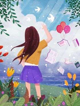 学生校园生活插画