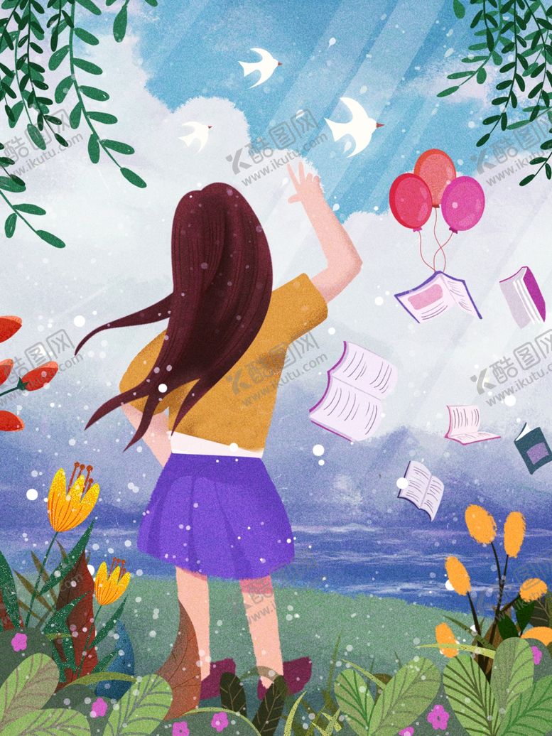 编号：16897606290757319300【酷图网】源文件下载-学生校园生活插画
