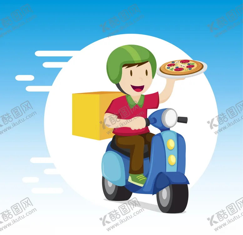编号：72825604171249125607【酷图网】源文件下载-外卖骑手送餐快递员