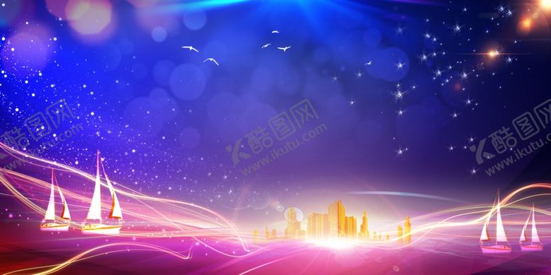 编号：32753905172331512154【酷图网】源文件下载-深蓝星光城市背景