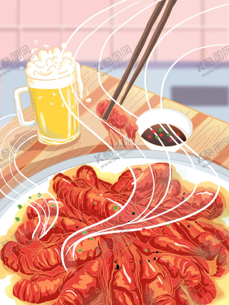 编号：26450109270625511490【酷图网】源文件下载-小龙虾插画