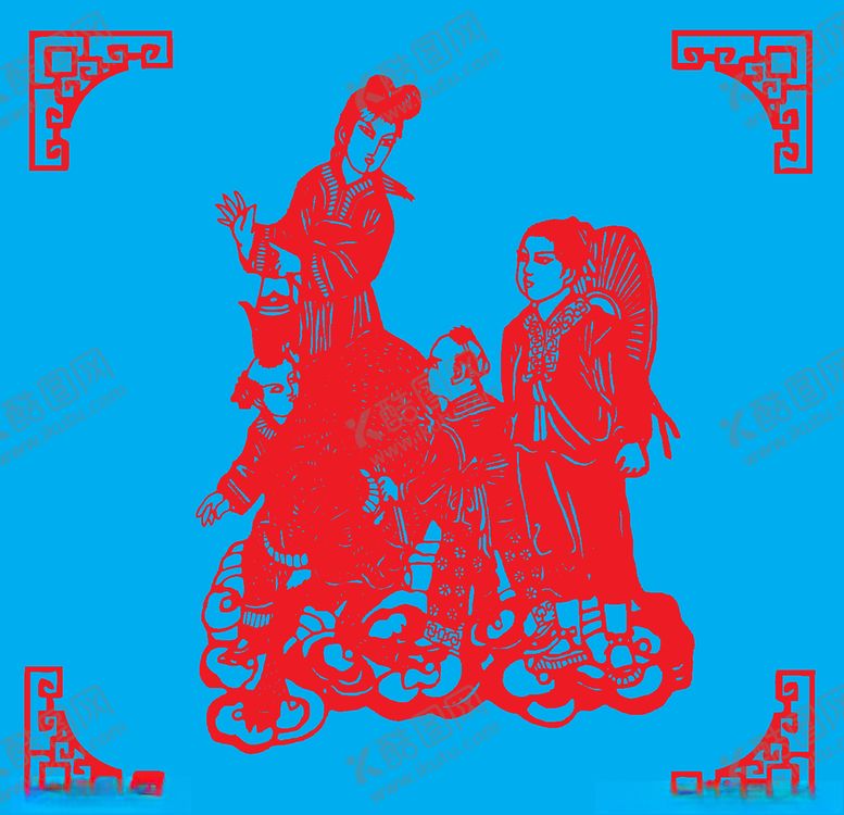 编号：82774610111943336836【酷图网】源文件下载-牛郎织女剪纸