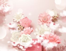 鲜花背景化妆品背景广告底图