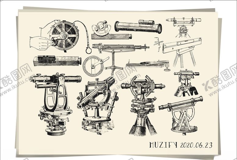 编号：33819809281218491983【酷图网】源文件下载-14款入望远镜仪器