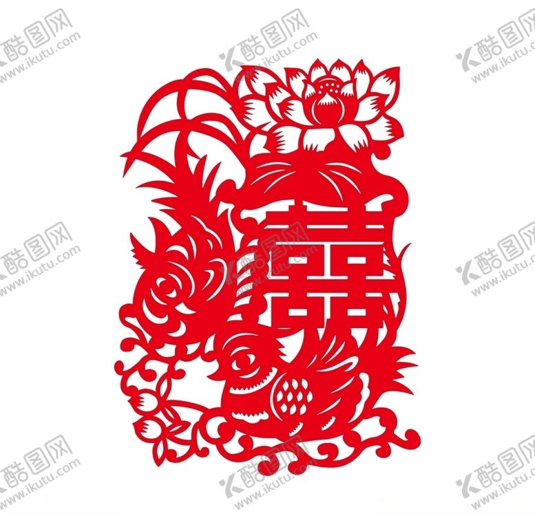 编号：22550805040958594390【酷图网】源文件下载-喜字窗花剪纸