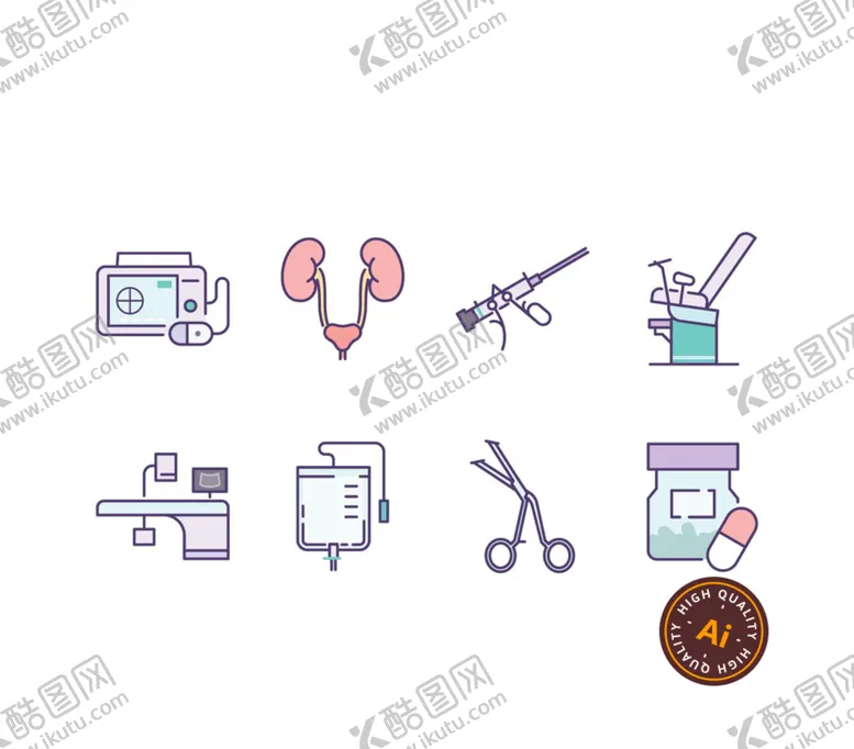 编号：14117702032343527834【酷图网】源文件下载-简约医疗图标