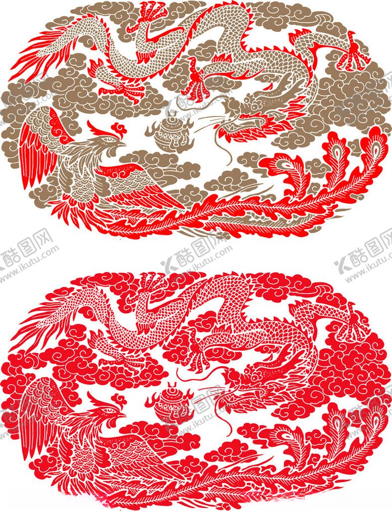 编号：77716601301951105708【酷图网】源文件下载-龙凤纹