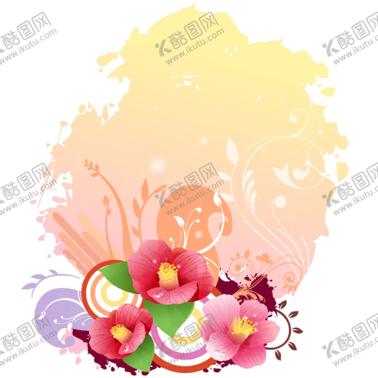 编号：64521012182257497665【酷图网】源文件下载-水彩花卉水墨素材