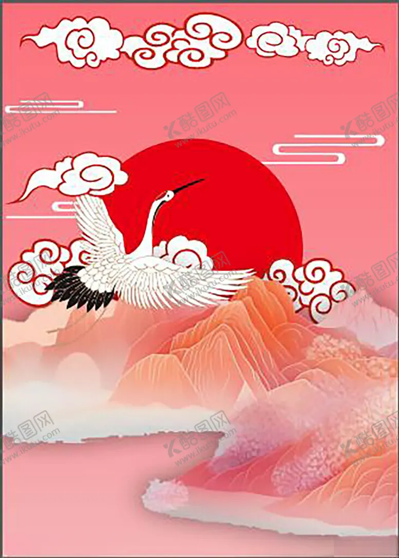 编号：10680201122147446005【酷图网】源文件下载-仙鹤海报