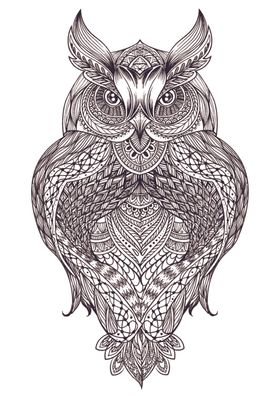 黑白线描动物