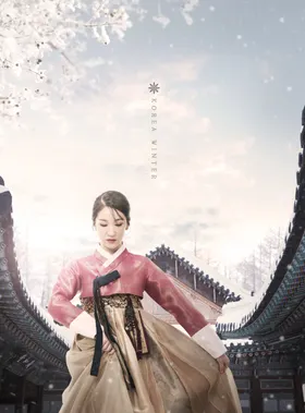 韩国背景人物素材海报