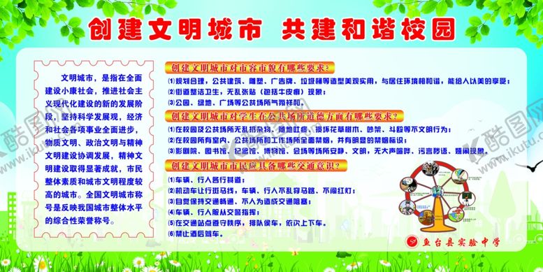 编号：87252710211737424077【酷图网】源文件下载-创建文明城市共建和谐校园