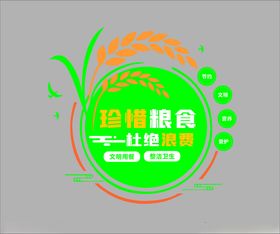 食堂文化墙学校珍惜粮食校园文化