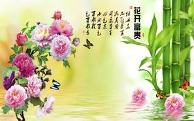 花开富贵背景墙