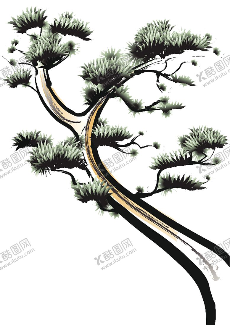 编号：26831405151751505027【酷图网】源文件下载-水墨中国风迎客松