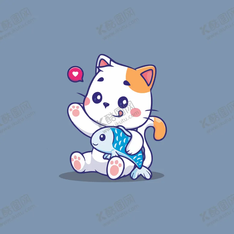 编号：30633802122105382078【酷图网】源文件下载-可爱小猫矢量卡通插画