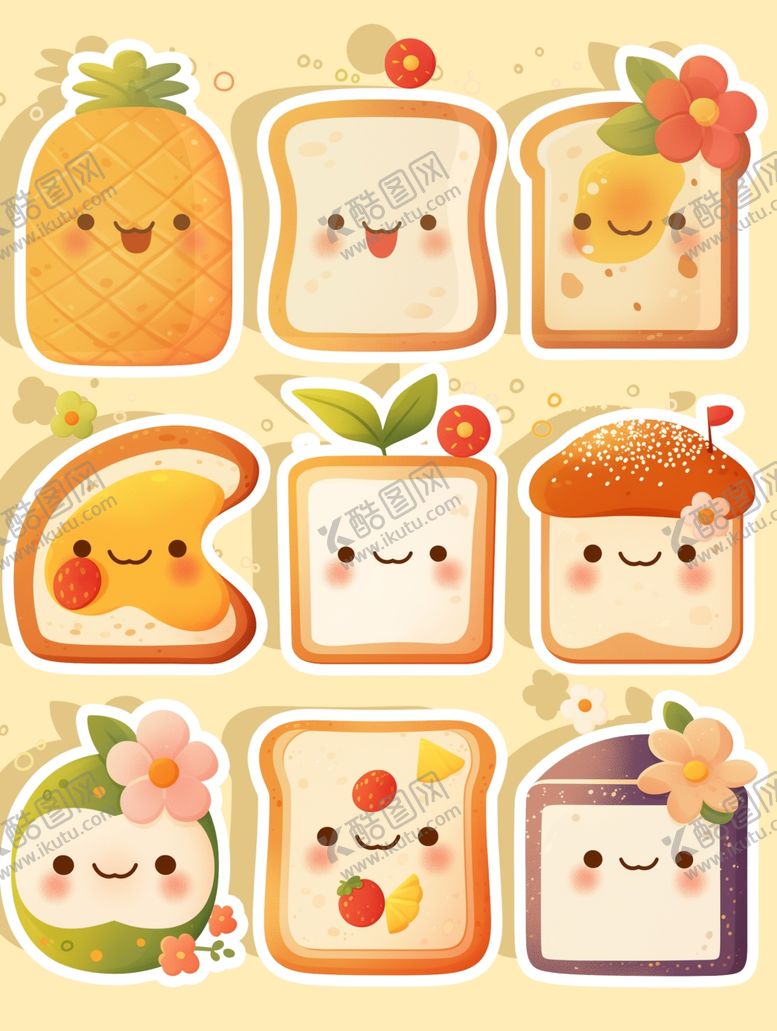 编号：85129512221308485268【酷图网】源文件下载-卡通食物图案