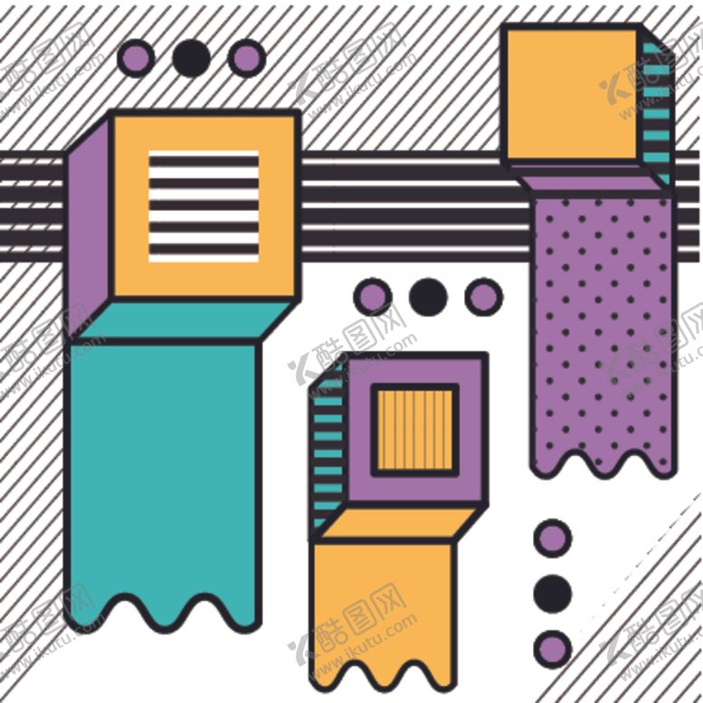 编号：17415409200628005130【酷图网】源文件下载-复古创意拼接图案