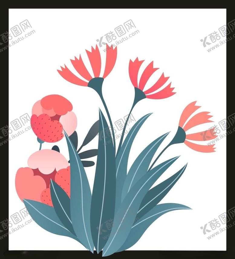 编号：88499402240158005862【酷图网】源文件下载-手绘花卉花朵