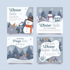 扁平冬季促销Ins帖子