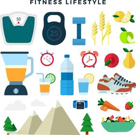健身生活方式图标集合
