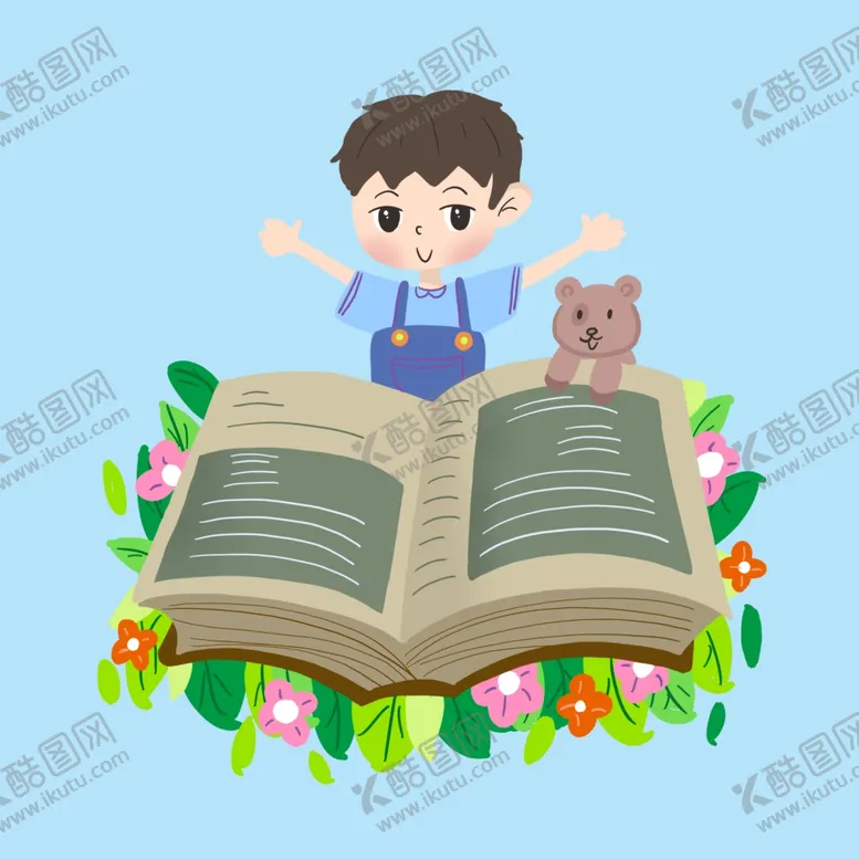 编号：86176604101736046002【酷图网】源文件下载-卡通男孩读书