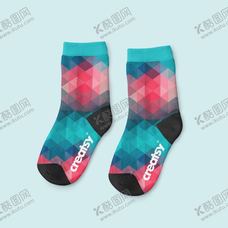 编号：67109207061256355524【酷图网】源文件下载-袜子样机效果图