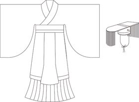 汉朝冕服汉代矢量轮廓
