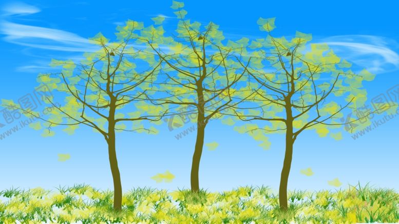 编号：29321705041024534425【酷图网】源文件下载-户外风景草地树木插画