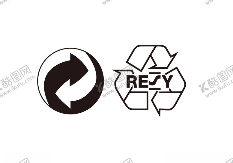 编号：97232106280007358136【酷图网】源文件下载-RESY回收标志绿色循环纸箱